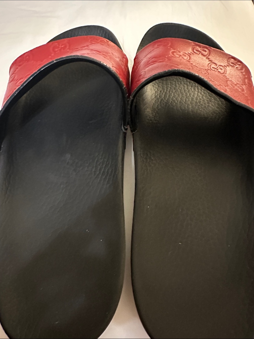Gucci Red and Black Slide Sandals - Picture 3 of 6